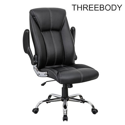 Custom Swivel Racing Style Office Chair , Black PU Leather Racing Office Chair
