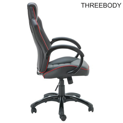 Black Executive Racing Office Chair With Footrest Loaded 1136kgs 360 Degree Swivel Wheel