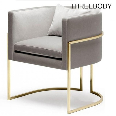 Stainless Steel Frame Office Reception Chairs , Comfy Bedroom Accent Chairs