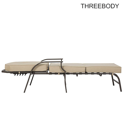French Style Patio Chaise Lounge Chair , Beige Outdoor Chaise Lounge Chairs