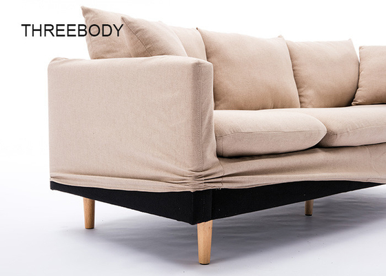 Light Skin Contemporary Bedroom Furniture Fabric Corner Sofa Set Three Seater