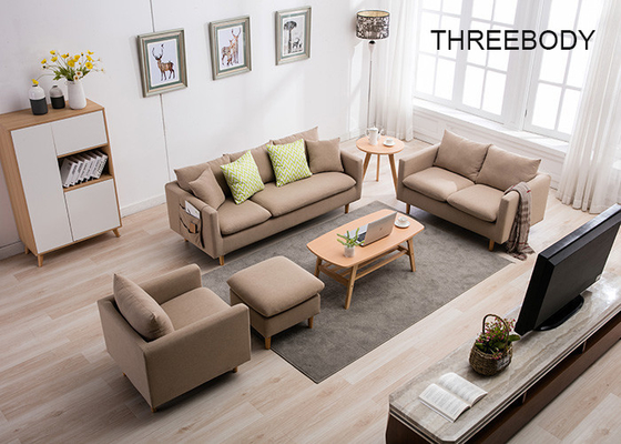 Light Skin Contemporary Bedroom Furniture Fabric Corner Sofa Set Three Seater