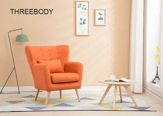 Wooden Frame Structure Contemporary Bedroom Furniture Small 1 Seat Fabric Sofa