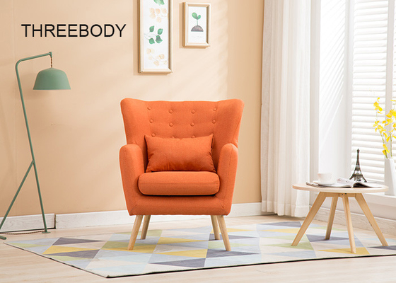 Wooden Frame Structure Contemporary Bedroom Furniture Small 1 Seat Fabric Sofa
