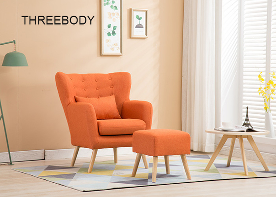 Wooden Frame Structure Contemporary Bedroom Furniture Small 1 Seat Fabric Sofa