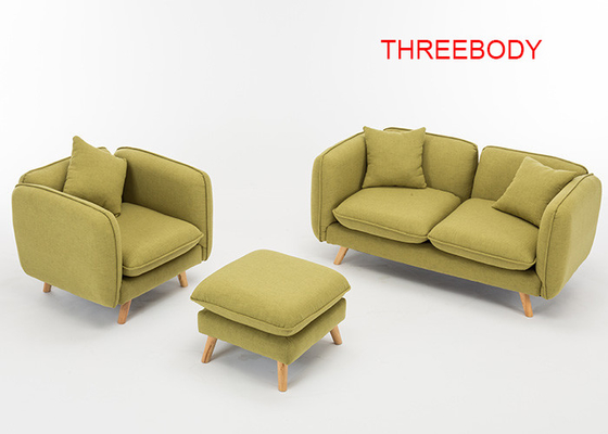 Leisure Modern Bedroom Furniture Fruit Green 3 Seater Fabric Sofa Elegant