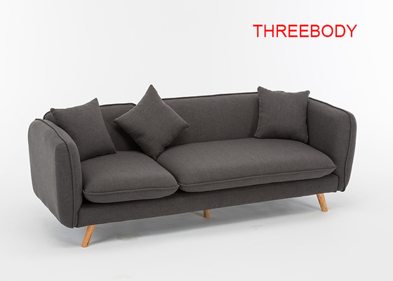 3 Seat Contemporary Bedroom Furniture Recliner Dark Grey Fabric Sofa
