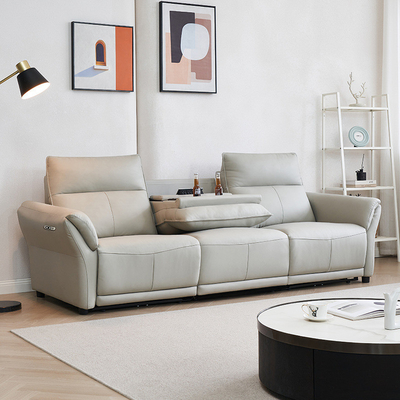 Qiantong Italian Minimalist Smart Light Luxury First-Layer Cowhide Electric Adjustable Living Room Leather Sofa