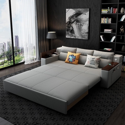 Jieshun Furniture Dual-Purpose Foldable Multi-Functional Double Fabric Living Room Sofa Bed