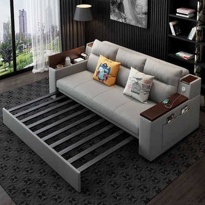 Jieshun Furniture Dual-Purpose Foldable Multi-Functional Double Fabric Living Room Sofa Bed