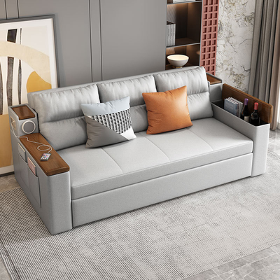 Jieshun Furniture Dual-Purpose Foldable Multi-Functional Double Fabric Living Room Sofa Bed