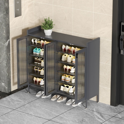 Simple Indoor Multi-Layer multi-Functional Steel Shoe Cabinet For Home Entrance, Home Exterior Door, Elevator Aisle