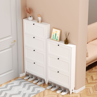 Modern Simple Ultra-Thin, Large-Capacity Steel Tipping Shoe Cabinet For Home Entrance, Exterior Door, Elevator Aisle