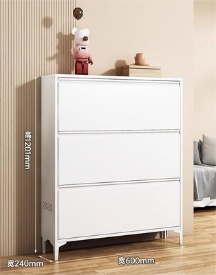 Modern Simple Ultra-Thin, Large-Capacity Steel Tipping Shoe Cabinet For Home Entrance, Exterior Door, Elevator Aisle