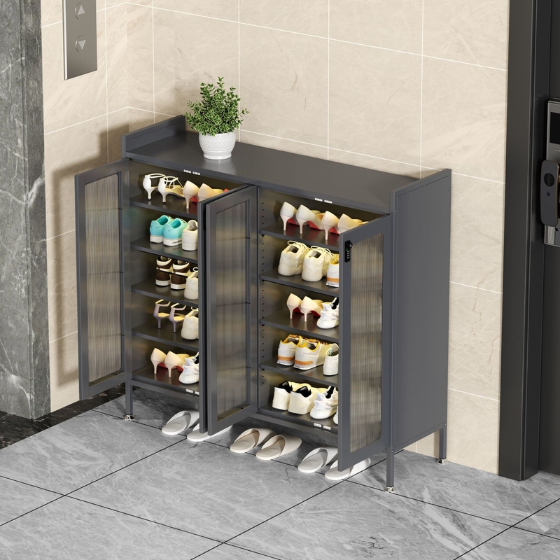 Simple Indoor Multi-Layer multi-Functional Steel Shoe Cabinet For Home Entrance, Home Exterior Door, Elevator Aisle
